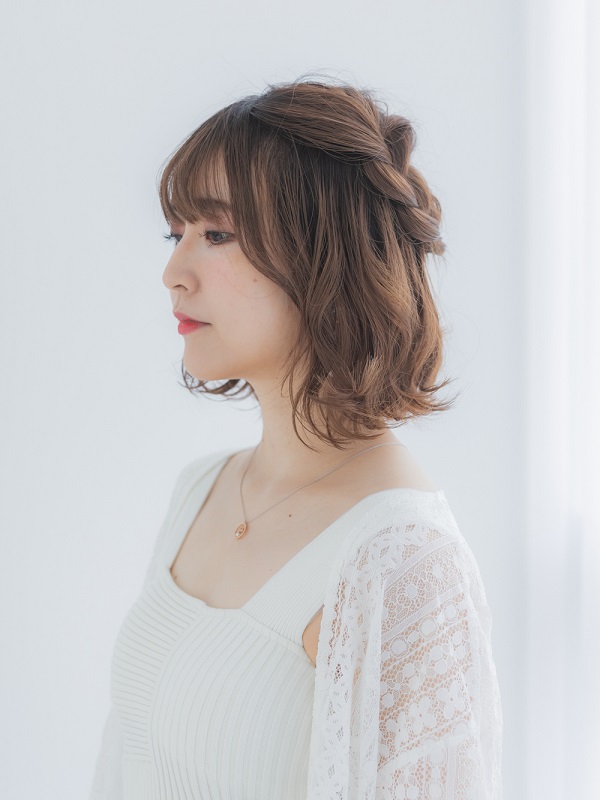 切りっぱなしボブに超高濃度水素デジタルパーマ ヘアアレンジ